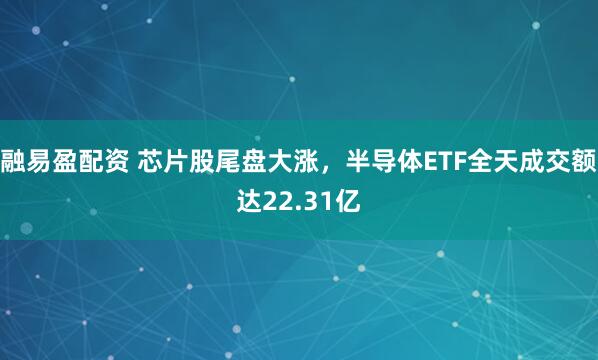 融易盈配资 芯片股尾盘大涨，半导体ETF全天成交额达22.31亿